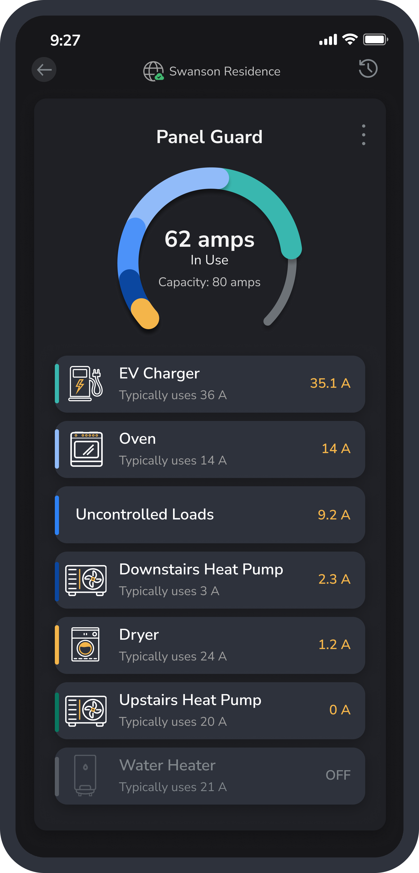An image of the lumin energy app showing Panel Guard